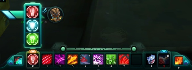 My stalker's action bar, showing my expanded innate ability choices.